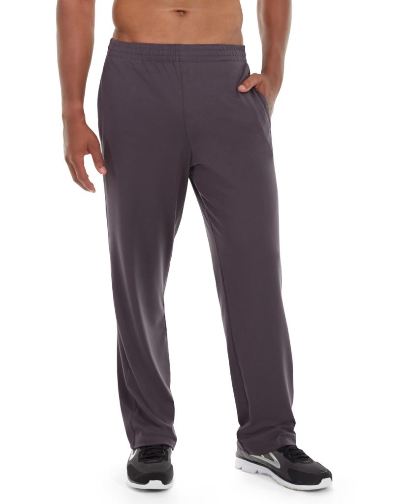 Male athlete wearing Viktor LumaTech gray performance pants during outdoor winter workout